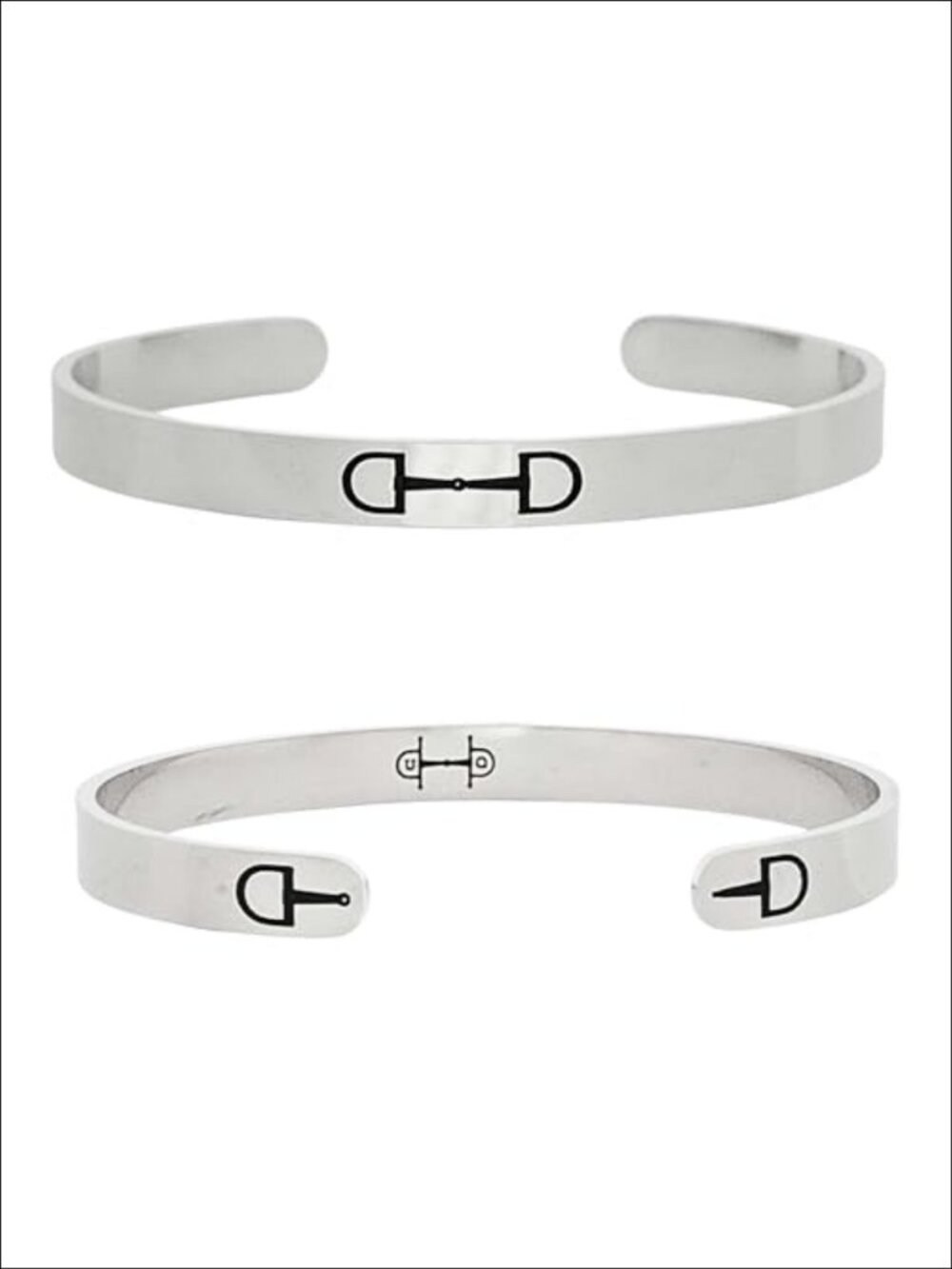 Stainless Steel Open Cuff Bracelet, Minimalist Adjustable Bangle, 6mm